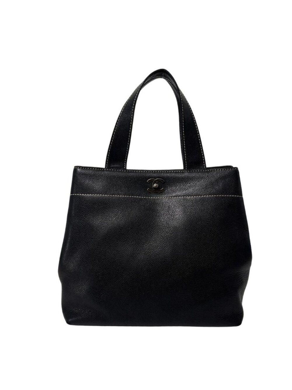 Chanel Super Caviar Leather Black Tote Seal